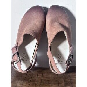 Dansko Leather Clogs Slingback Brown Suede Buckle Comfort Shoes EU 40 US 9